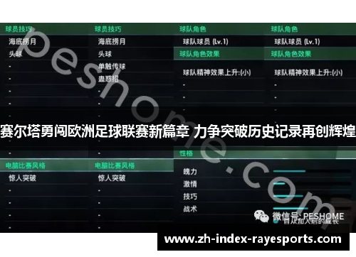 赛尔塔勇闯欧洲足球联赛新篇章 力争突破历史记录再创辉煌 赛尔塔勇闯欧洲足球联赛新篇章 力争突破历史记录再创辉煌